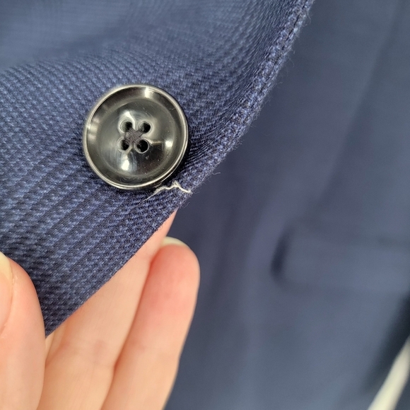 Tommy Hilfiger Navy Blue Blazer Mens 42L Vintage Plaid Preppy Sports Jacket - Picture 11 of 16